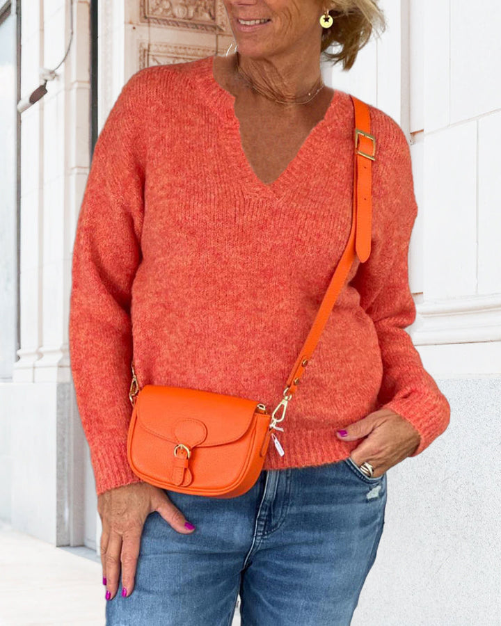 Pulls à col en V de couleur unie