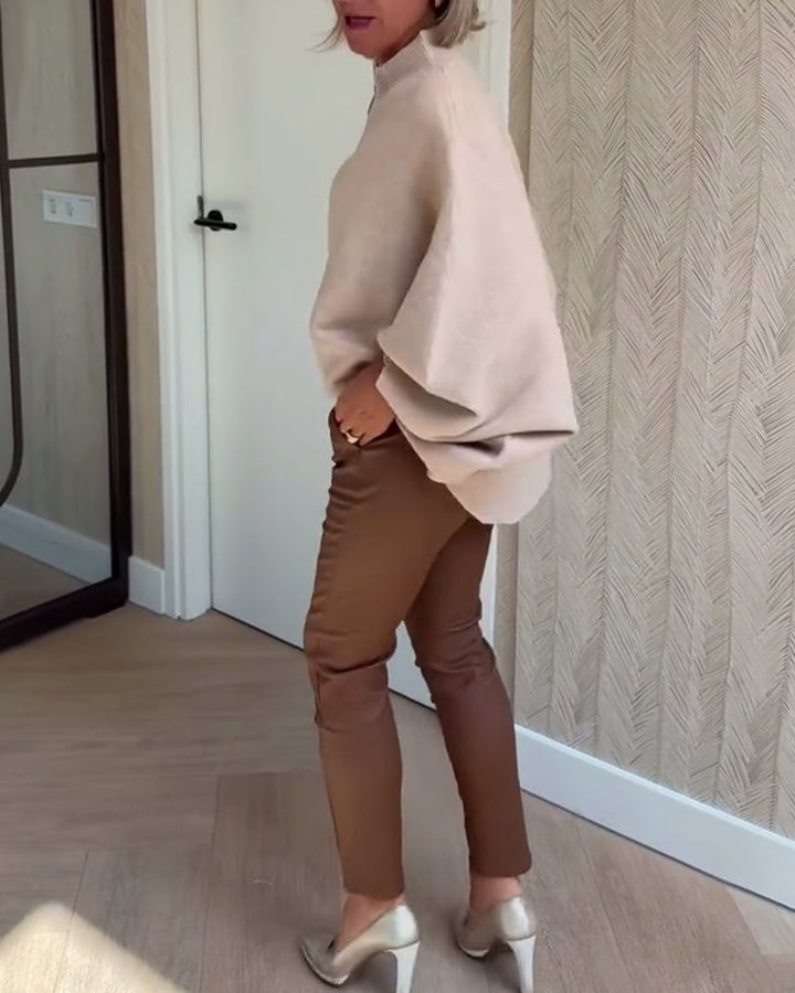 Gilet Col Montant Manches Chauve-Souris