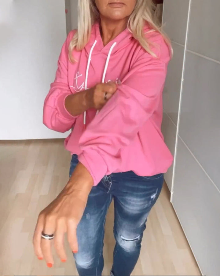 Sweats à capuche amples à imprimé ancre