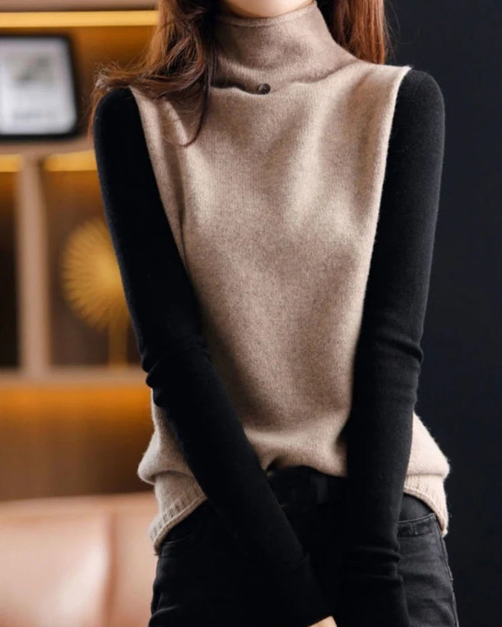 Pulls color block à col roulé