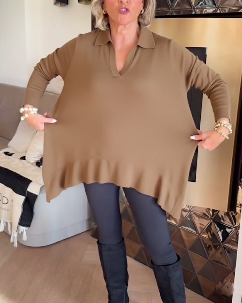 Haut à Col Irrégulier et Manches Longues