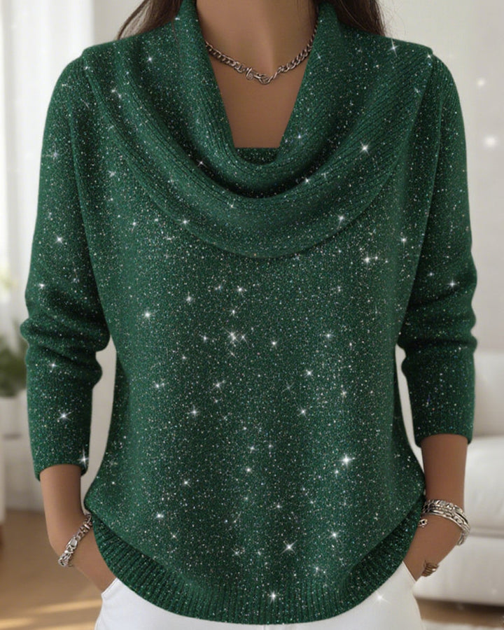 Pull À Col Montant Orné De Paillettes