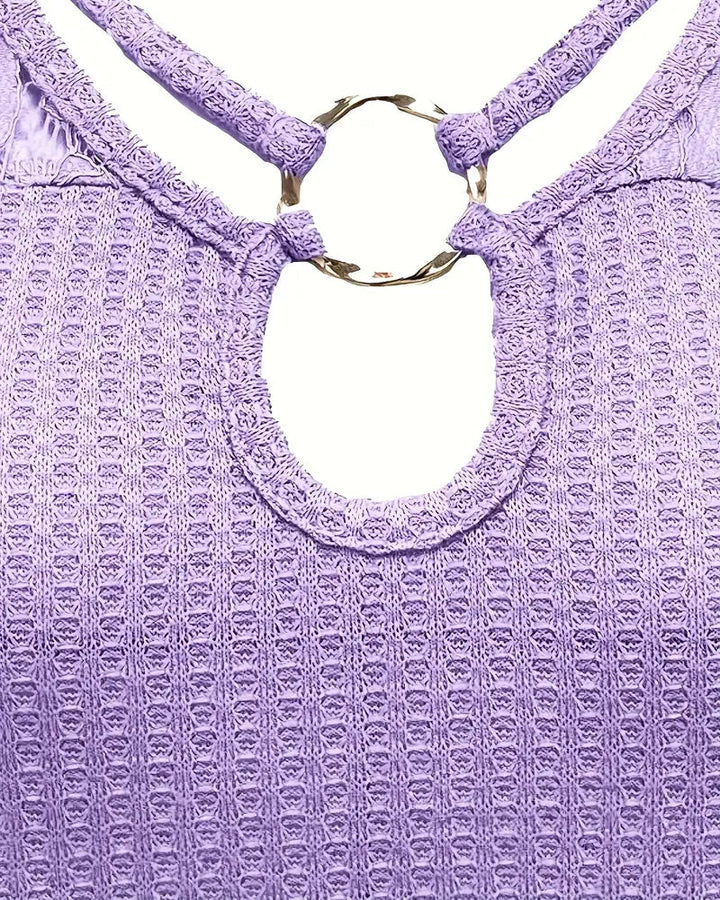 T-Shirt Dentelle Panneau Tricoté