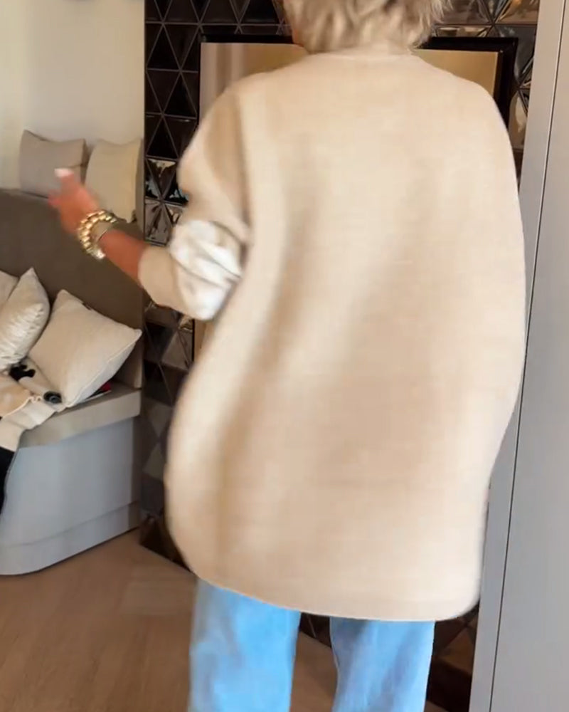 Pull Col Montant Imprimé Floral