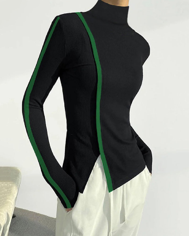 Pull à col roulé et patchwork