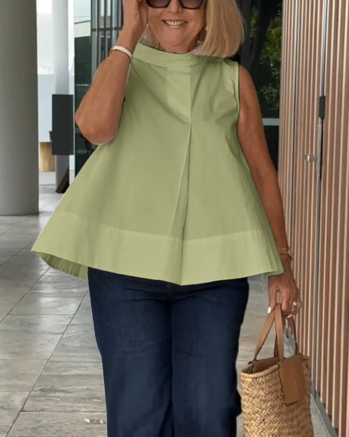 Blouse Sans Manches Unie Simple