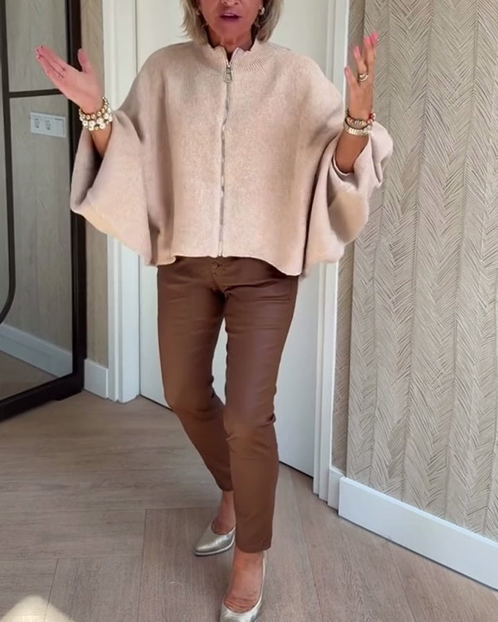 Gilet Col Montant Manches Chauve-Souris