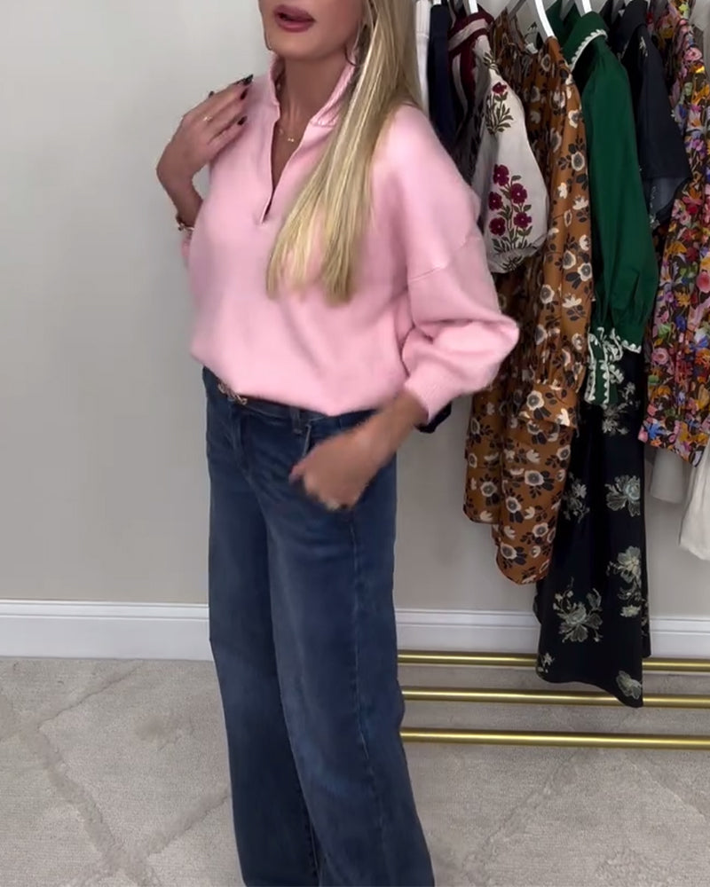 Pull Col En V Tendance Manches Longues