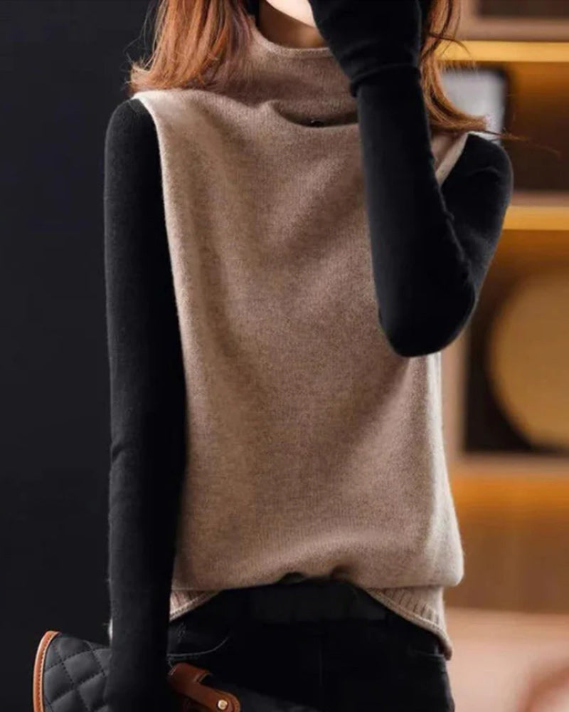 Pulls color block à col roulé