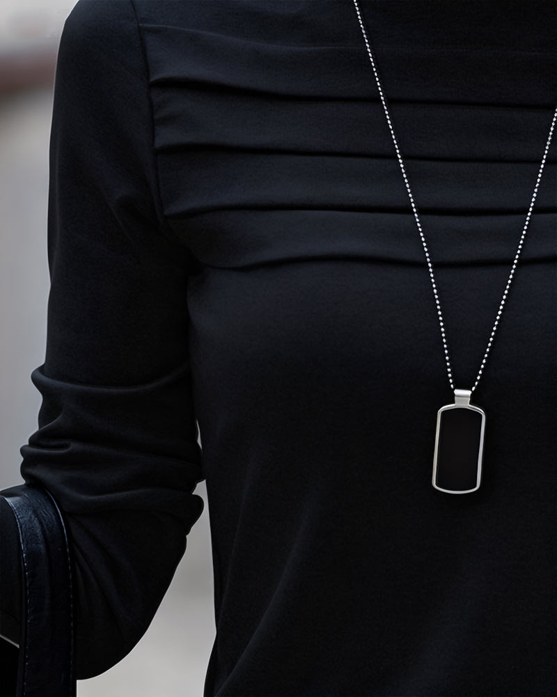 Haut Slim Fit Plissé Manches Longues