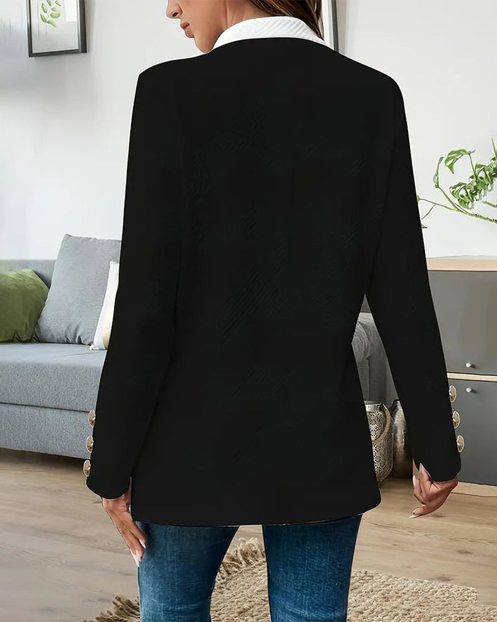 Manteau Tendance Couleur Contrastante