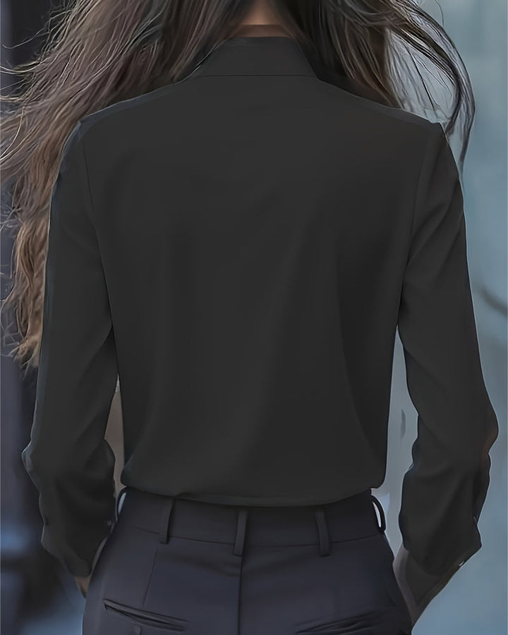 Chemisier À Manches Longues Avec Nœud Et Volants