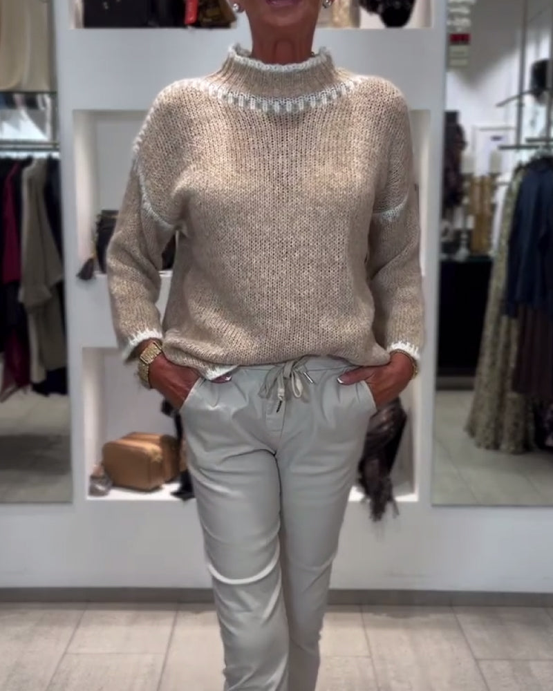 Pull Polyvalent À Col Montant Bicolore