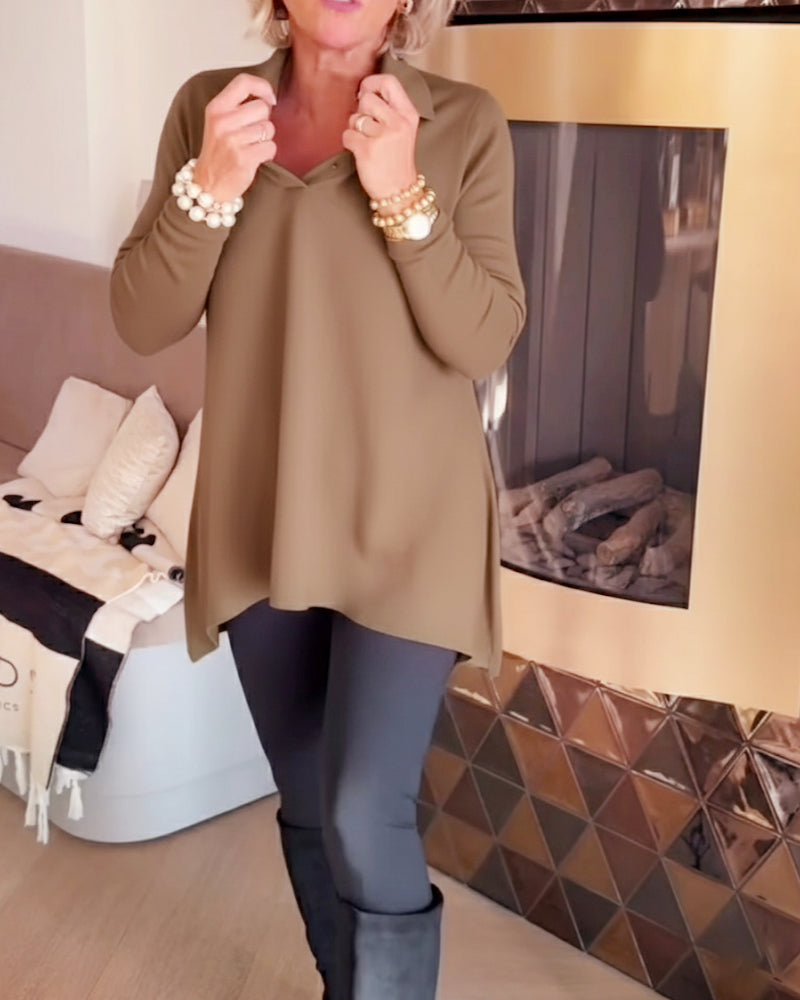 Haut à Col Irrégulier et Manches Longues