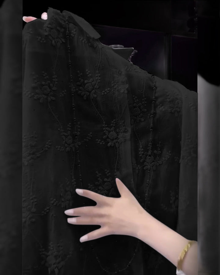 Chemise Uni Brodée Épaules Tombées