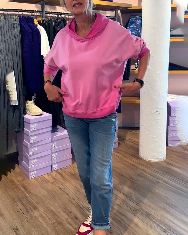 Sweat-shirt à capuche décontracté de couleur dégradée