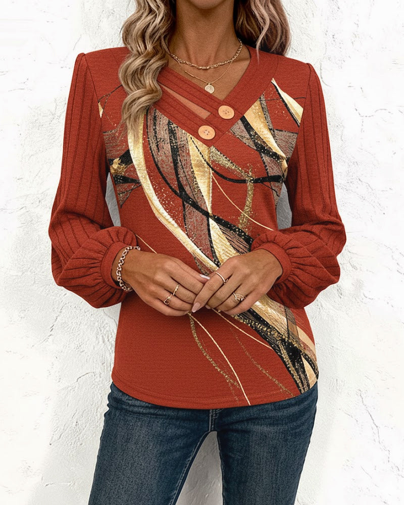 Haut À Manches Lanterne À Rayures