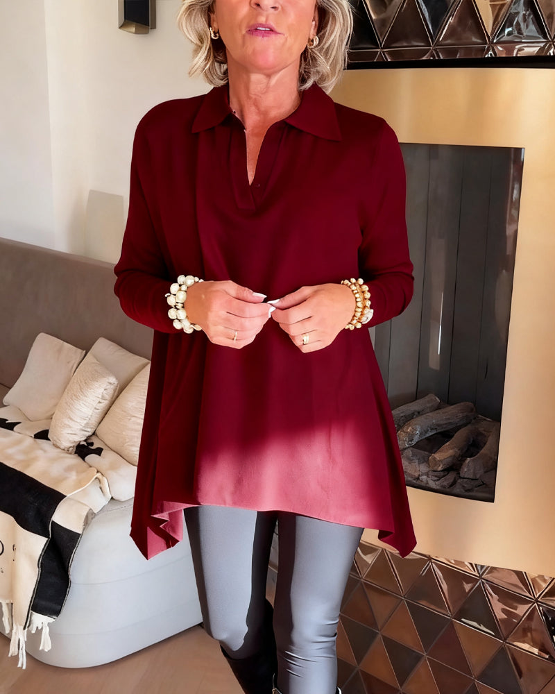 Haut à Col Irrégulier et Manches Longues