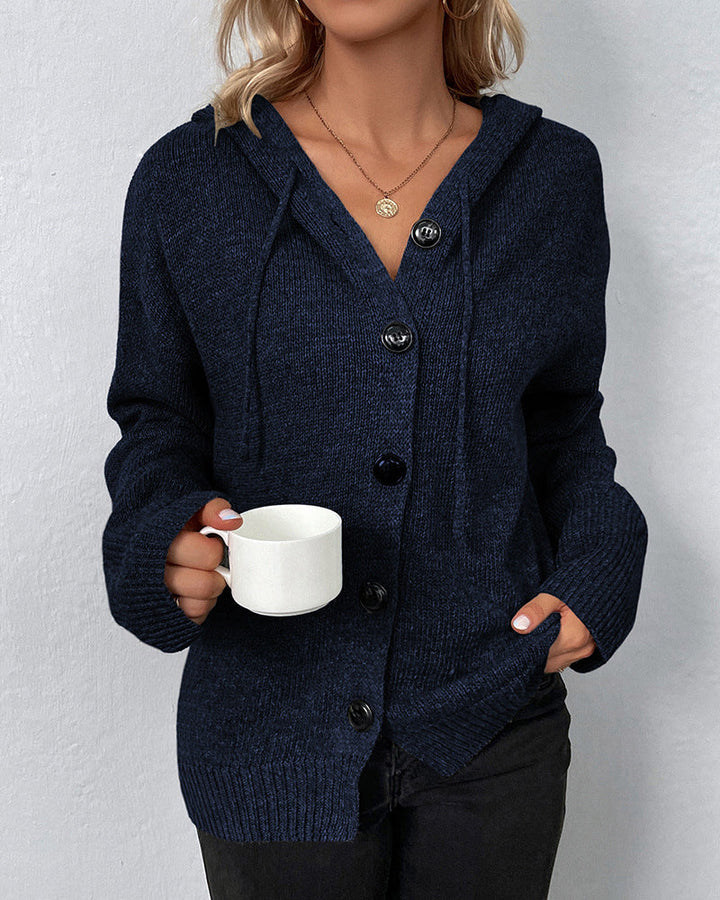 Cardigan en jersey à capuche à lacets