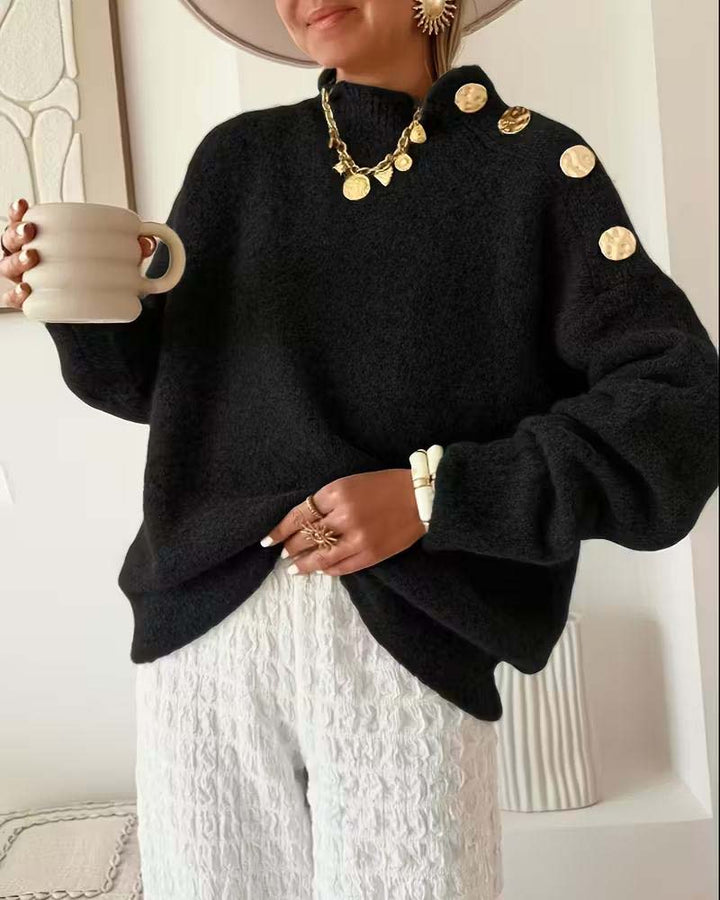 Pull Décontracté À Boutons Métalliques