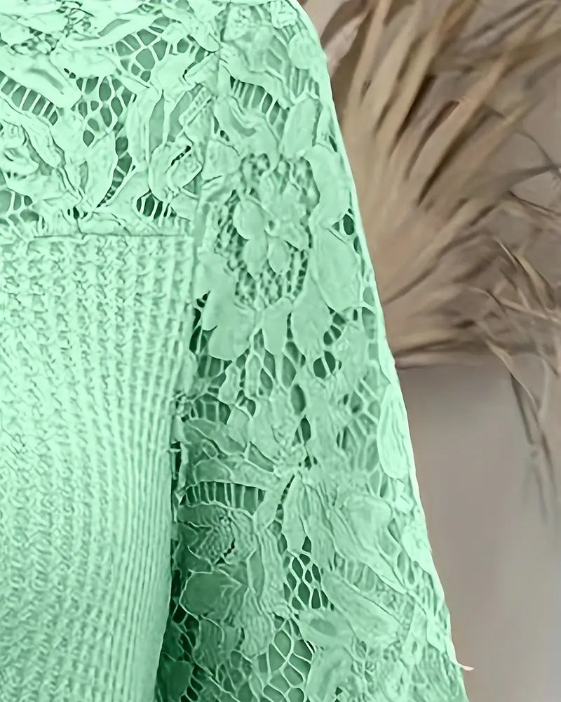 T-Shirt Dentelle Panneau Tricoté