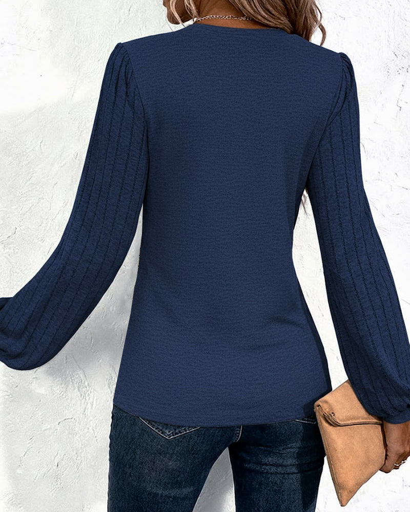 Haut À Manches Lanterne À Rayures