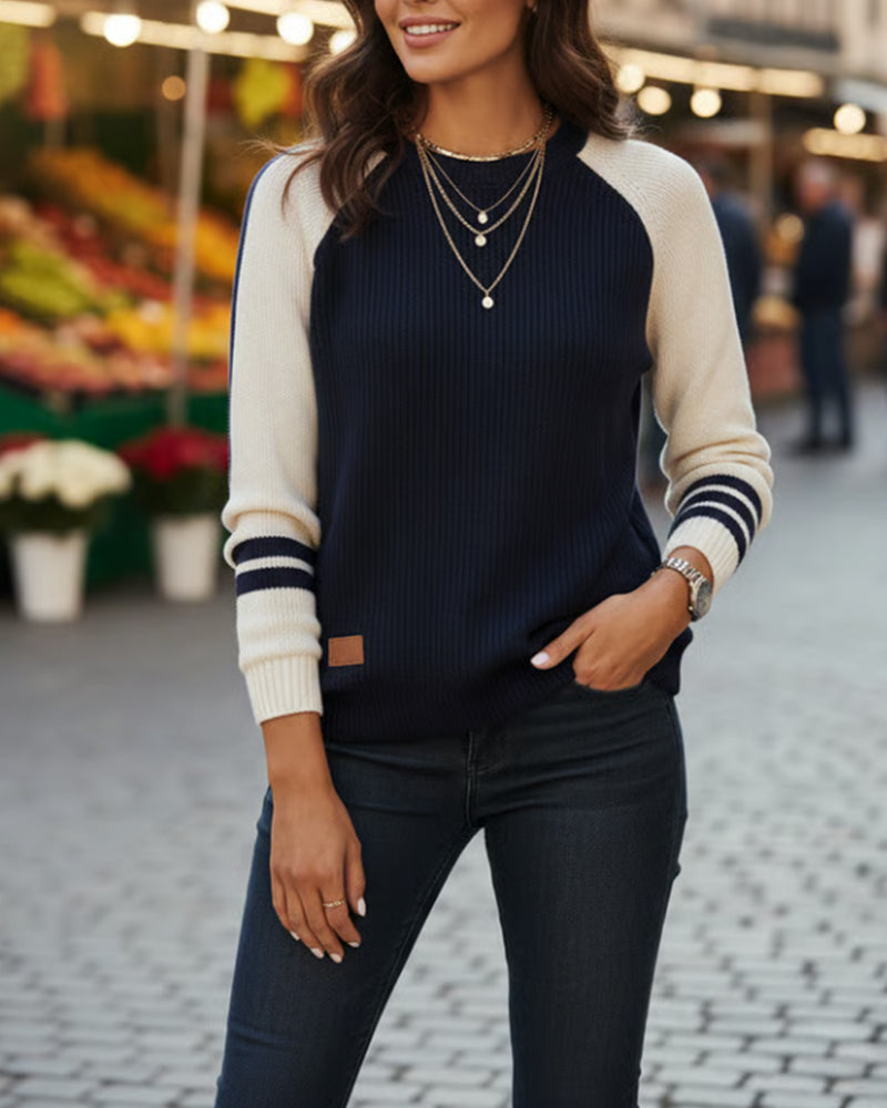 Pull À Couleurs Contrastées Tendance