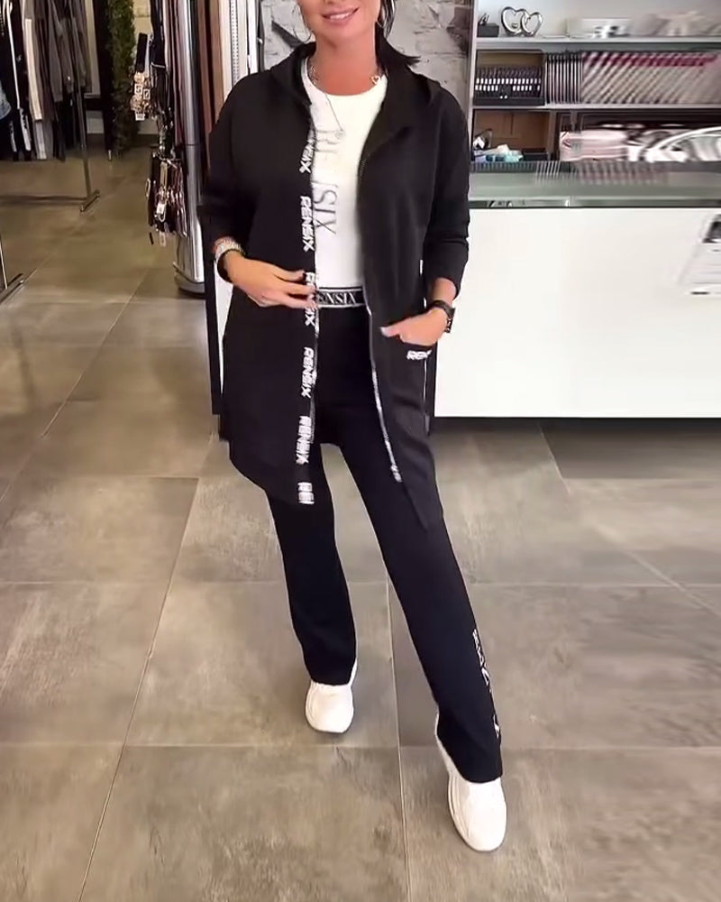 Manteau À Capuche Zippé Mode