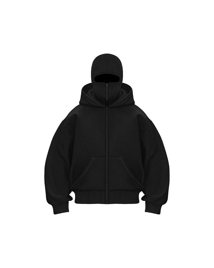 Manteau Sweatshirt Zippé à Double Capuche Unisexe