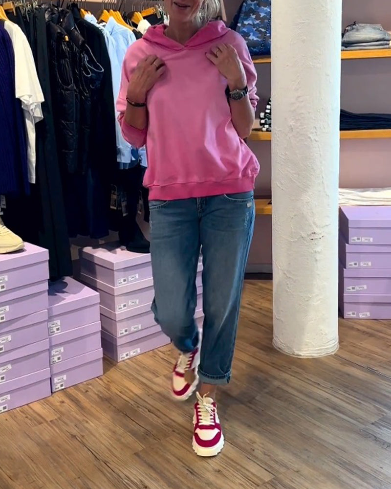 Sweat-shirt à capuche décontracté de couleur dégradée