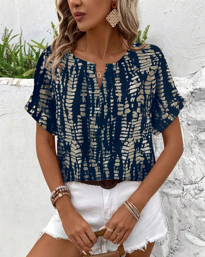 T-Shirt Imprimé Rétro Manches Courtes