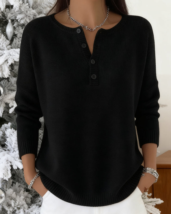 Gilet Uni À Manches Longues Boutonné