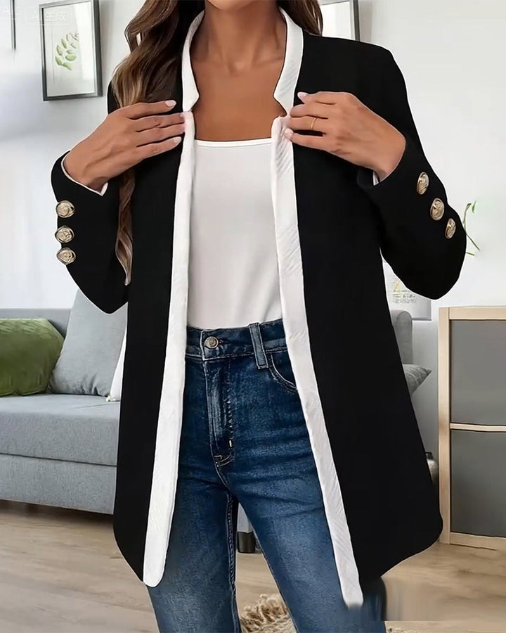Manteau Tendance Couleur Contrastante