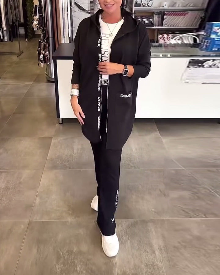 Manteau À Capuche Zippé Mode