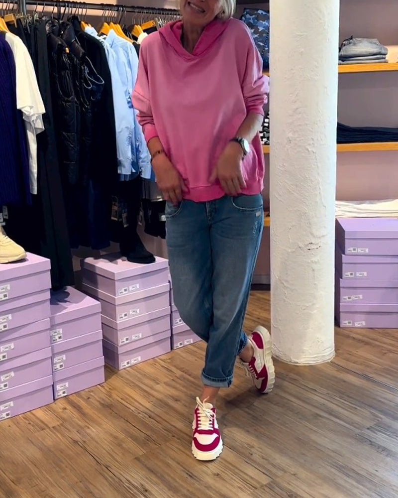 Sweat-shirt à capuche décontracté de couleur dégradée