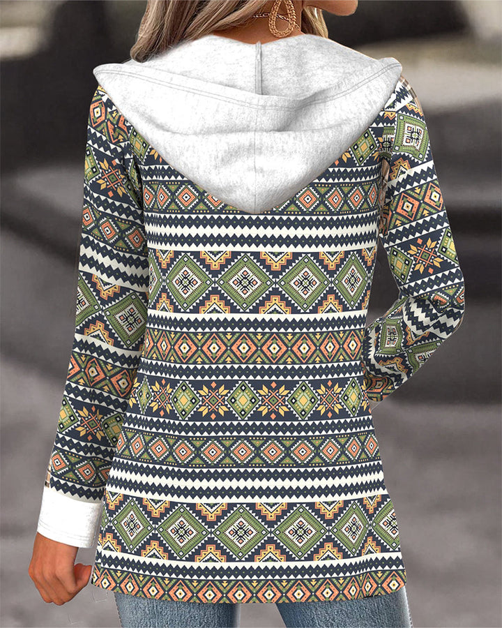 Manteau À Capuchon Casual Fermeture Éclair