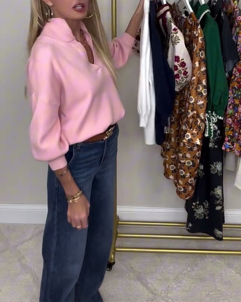 Pull Col En V Tendance Manches Longues