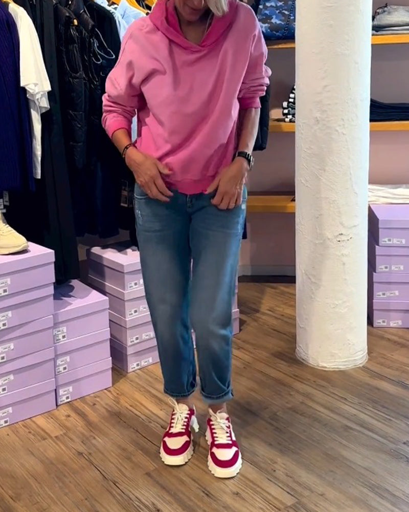 Sweat-shirt à capuche décontracté de couleur dégradée