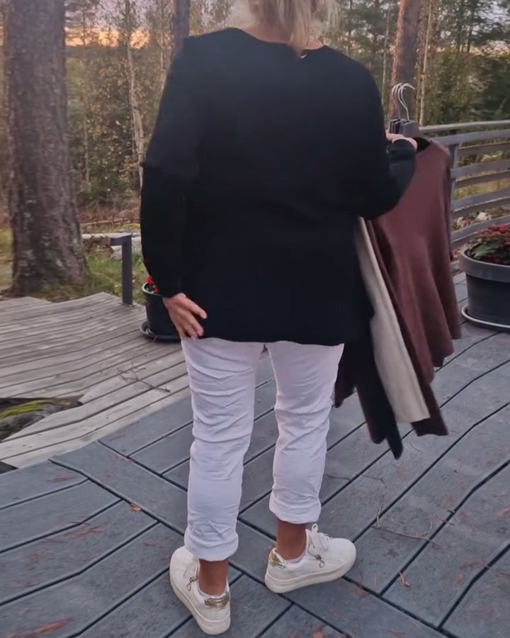 Gilet À Boutons Métalliques Manches Longues