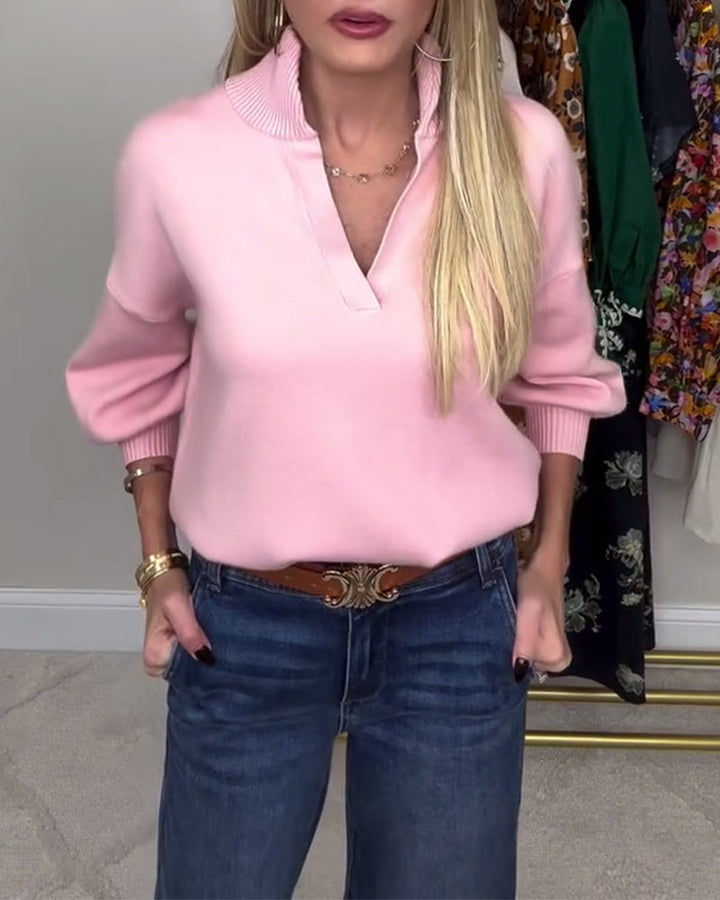 Pull Col En V Tendance Manches Longues