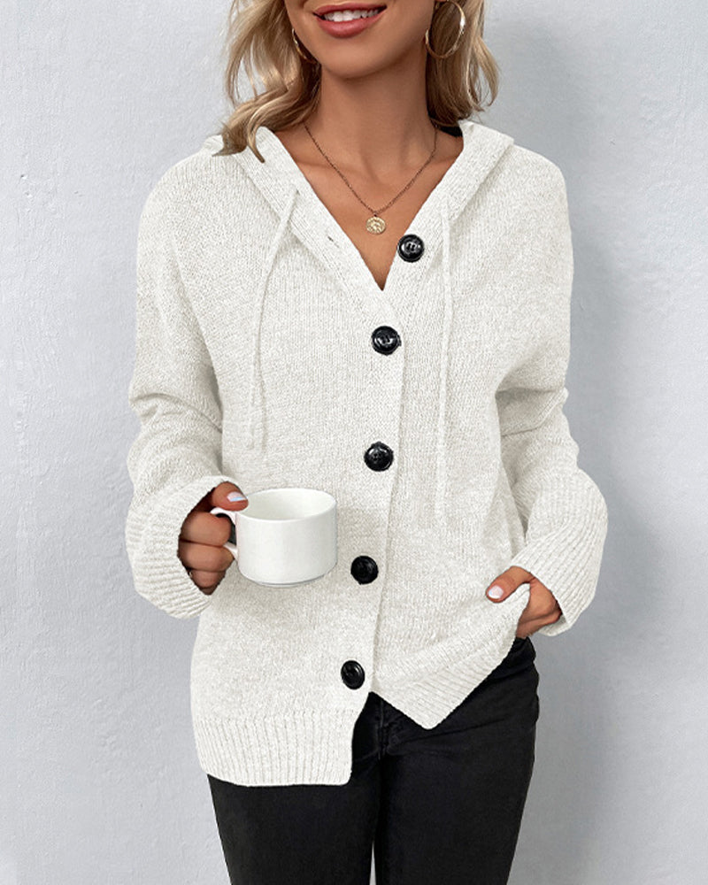 Cardigan en jersey à capuche à lacets