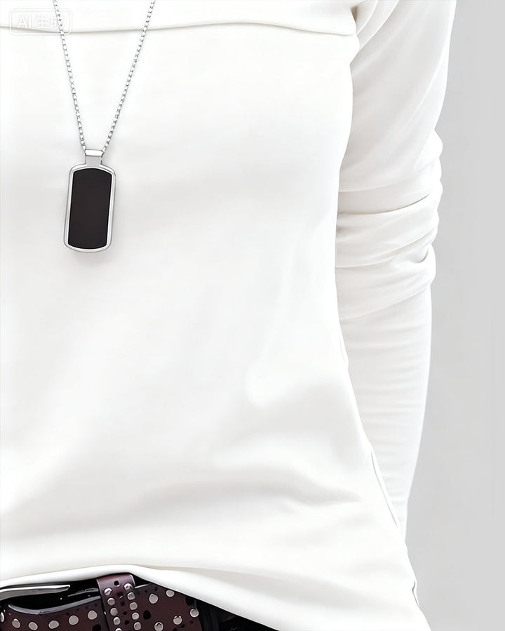 Haut Slim Fit Plissé Manches Longues