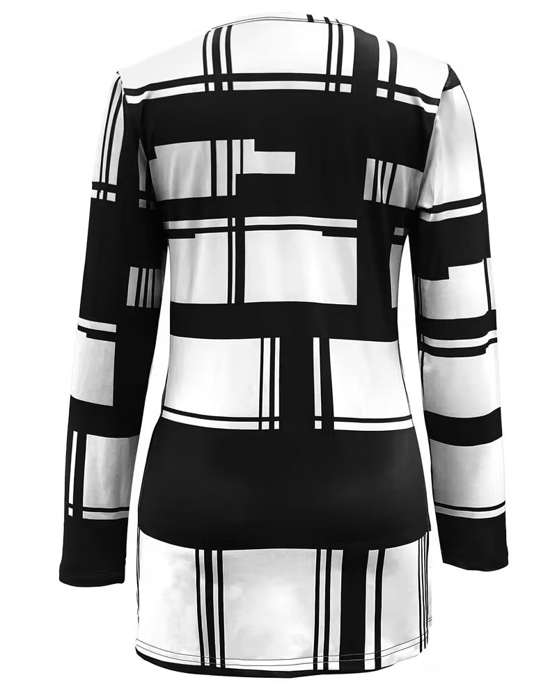 T-Shirt À Manches Longues Avec Fermeture Éclair Et Fente À L'ourlet