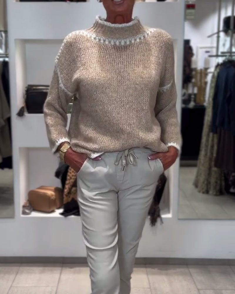 Pull Polyvalent À Col Montant Bicolore