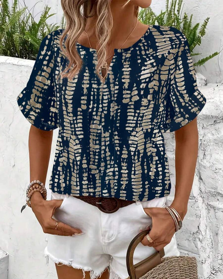 T-Shirt Imprimé Rétro Manches Courtes