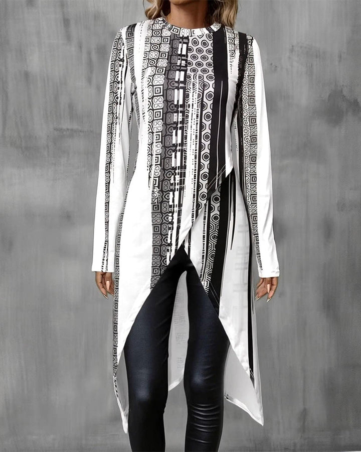 T-Shirt À Col Rond Avec Design Irrégulier