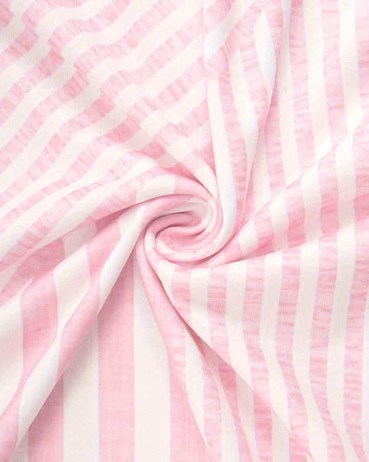 T-shirt Décolleté en V Rayé