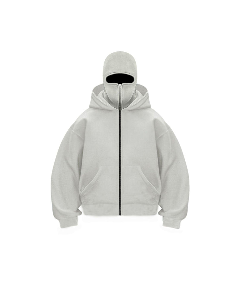Manteau Sweatshirt Zippé à Double Capuche Unisexe