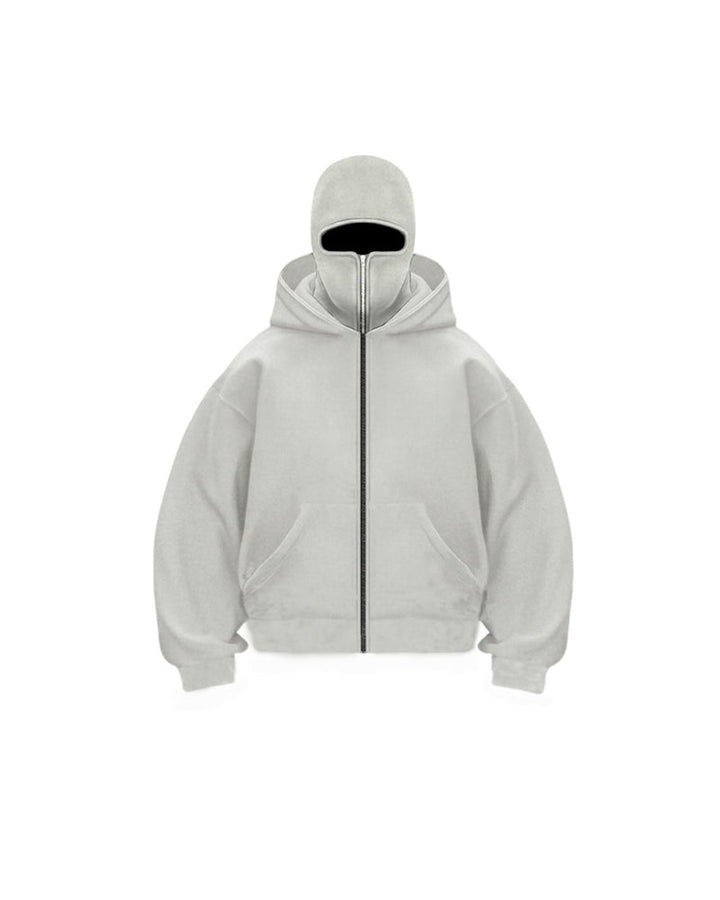 Manteau Sweatshirt Zippé à Double Capuche Unisexe