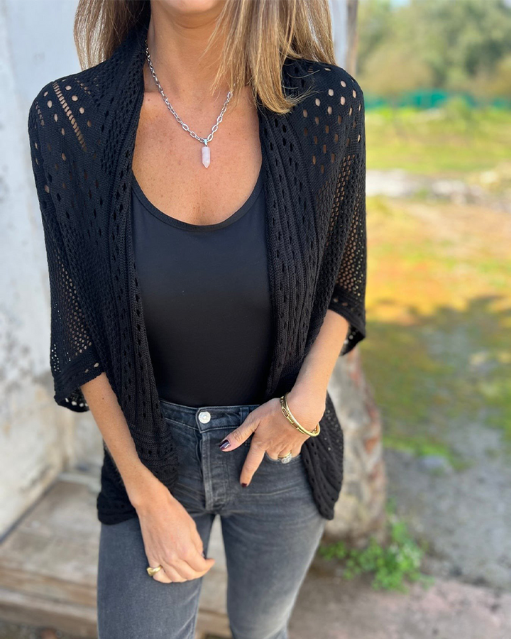 Manteau élégant avec design en tricot ajouré